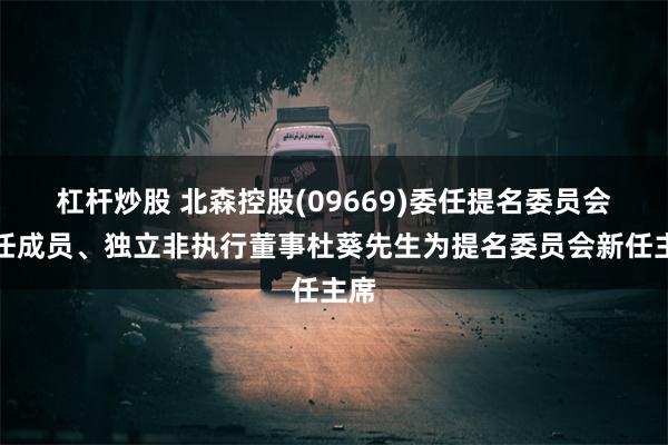 杠杆炒股 北森控股(09669)委任提名委员会现任成员、独立非执行董事杜葵先生为提名委员会新任主席