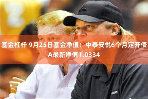 基金杠杆 9月25日基金净值：中泰安悦6个月定开债A最新净值1.0334