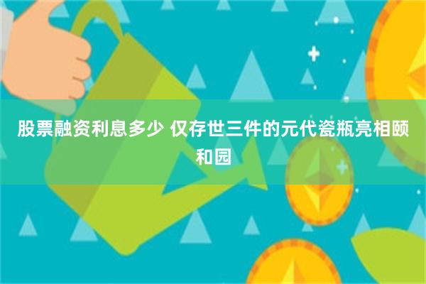 股票融资利息多少 仅存世三件的元代瓷瓶亮相颐和园