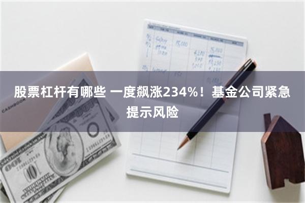 股票杠杆有哪些 一度飙涨234%！基金公司紧急提示风险