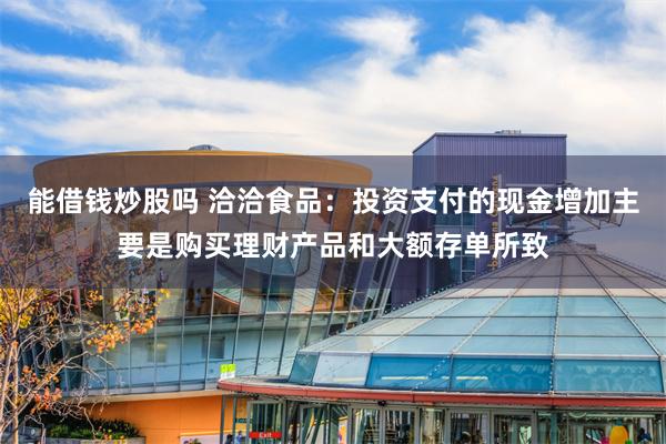 能借钱炒股吗 洽洽食品：投资支付的现金增加主要是购买理财产品和大额存单所致